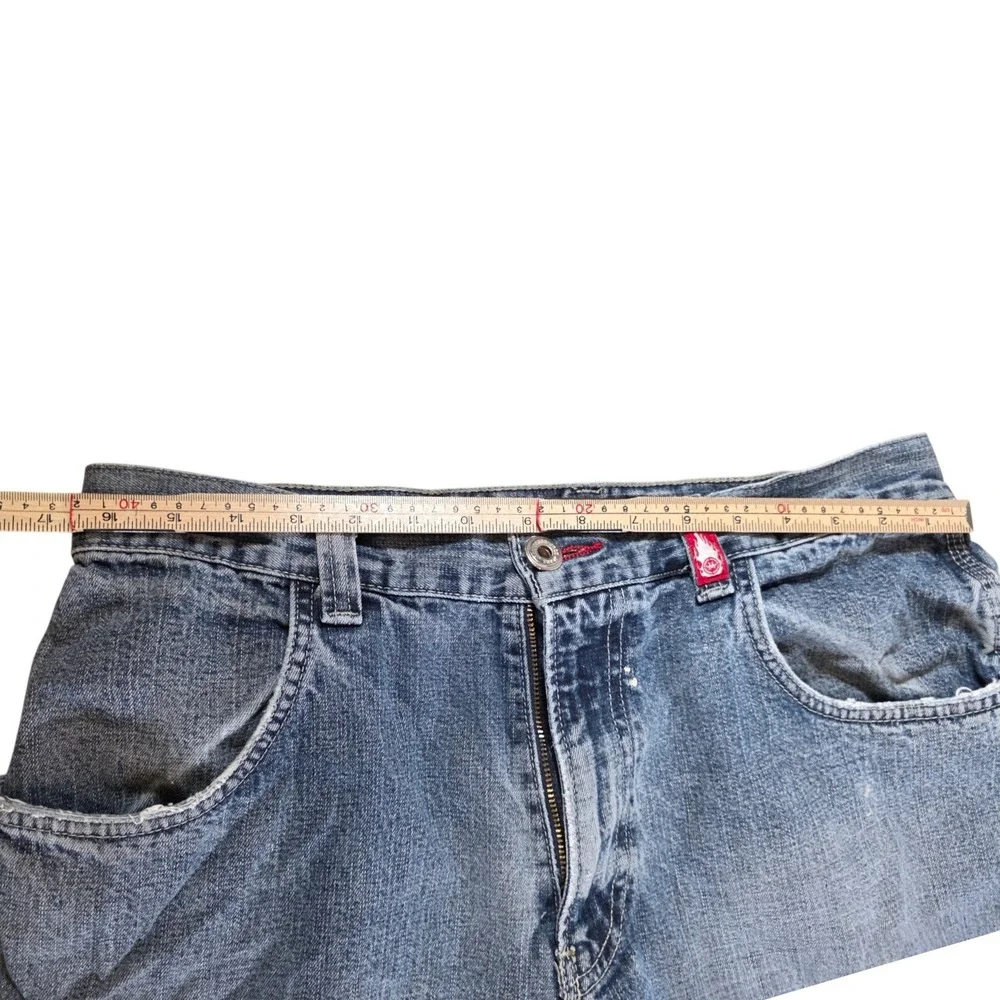 JNCO Vintage 90s / Y2K Tribal Cargo Jeans Men 34x32 Baggy Wide Leg Crown Logo